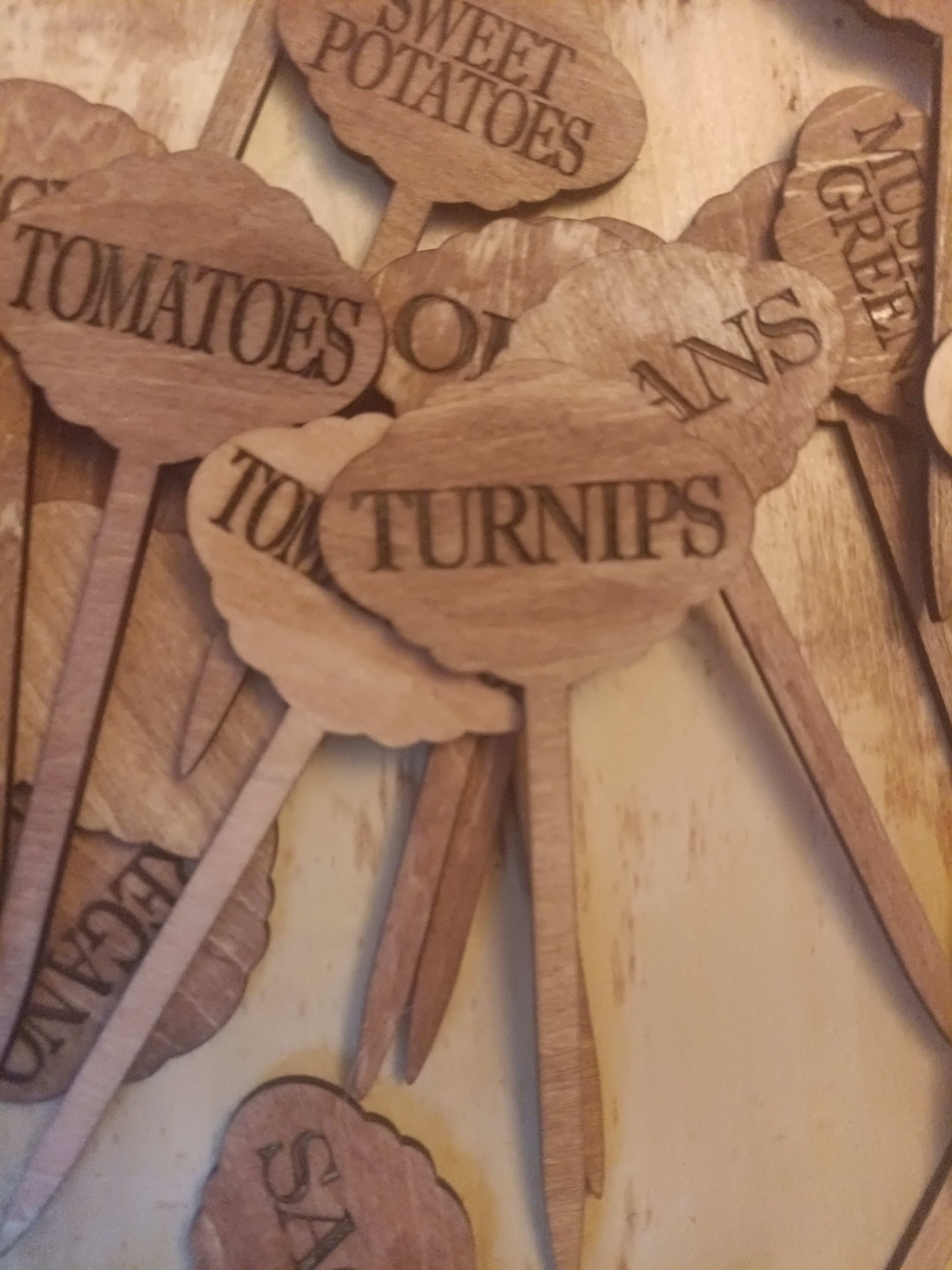 Garden plant name stakes Kings Crown Laser Engraving