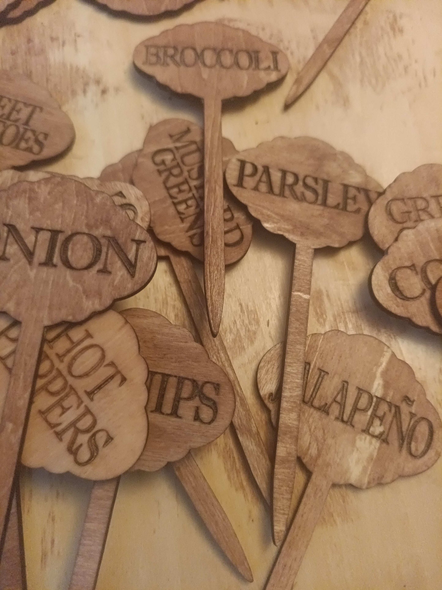 Garden plant name stakes Kings Crown Laser Engraving