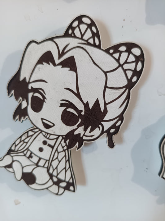 Demon Slayer Chibi Magnets Kings Crown Laser Engraving