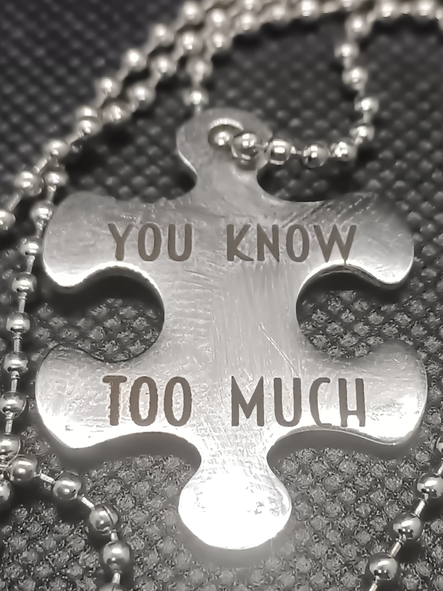 Custom engraved Stainless steel Puzzle Piece Friendship/Couples Necklace Kings Crown Laser Engraving