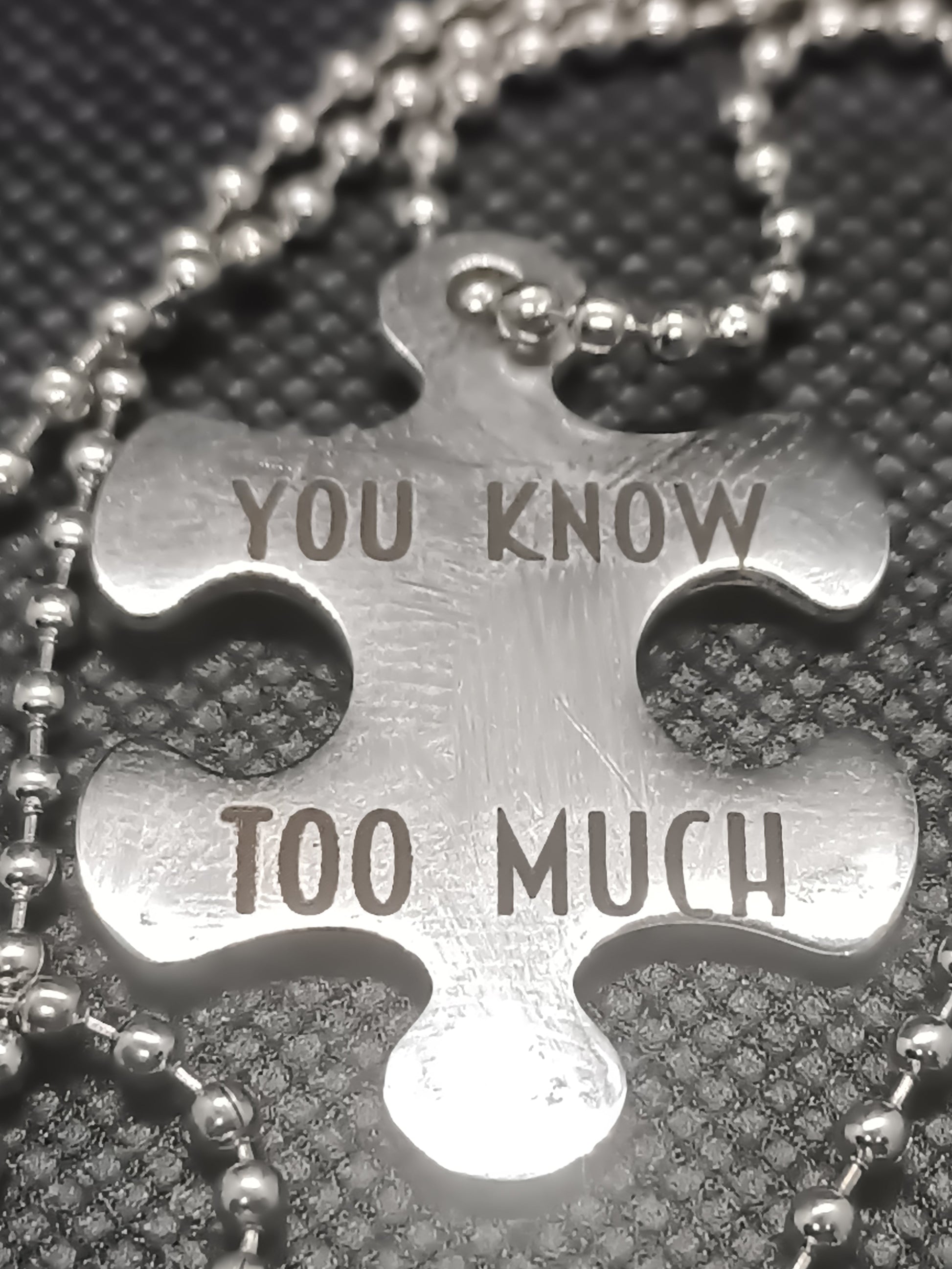 Custom engraved Stainless steel Puzzle Piece Friendship/Couples Necklace Kings Crown Laser Engraving