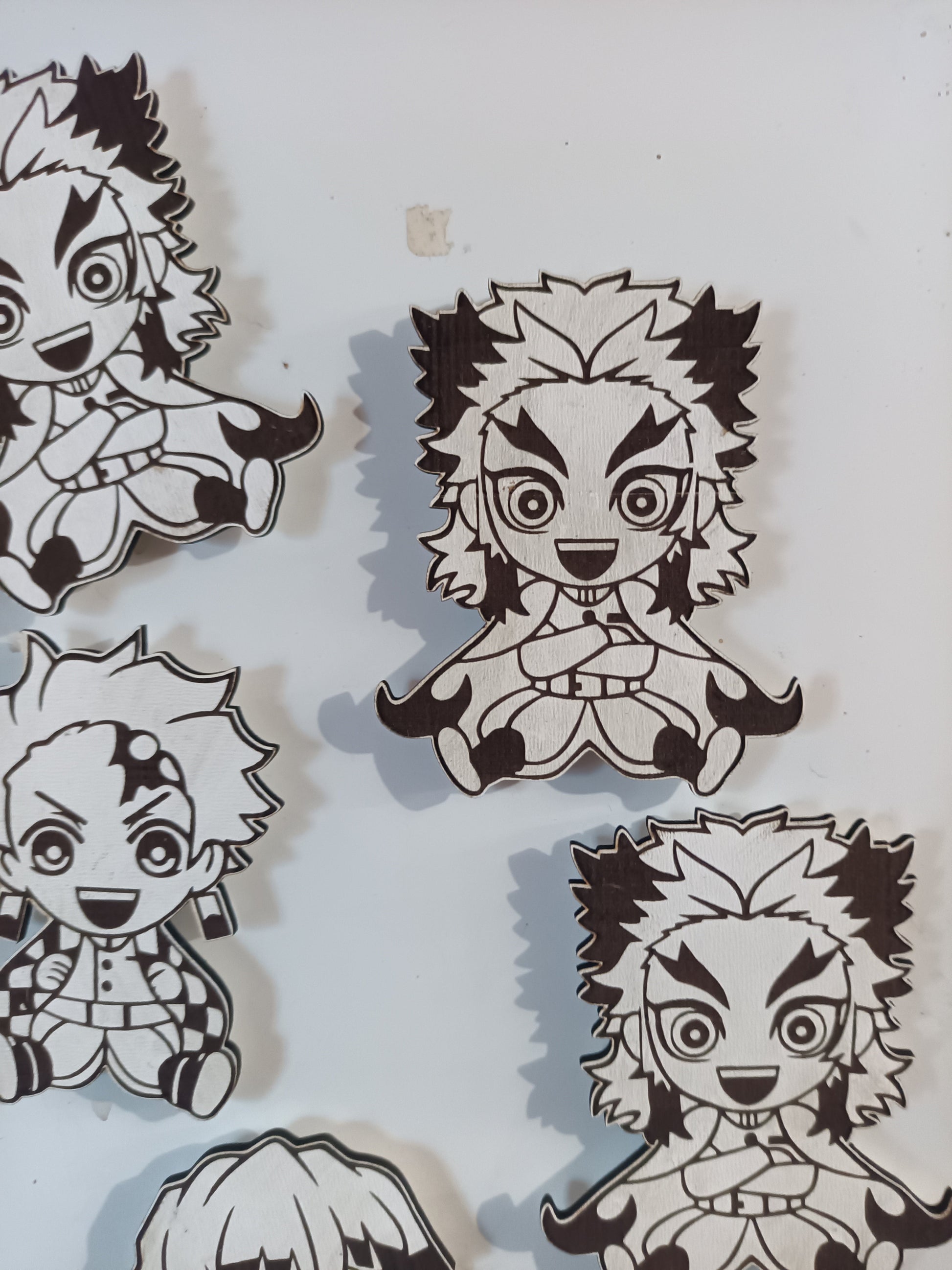 Demon Slayer Chibi Magnets Kings Crown Laser Engraving