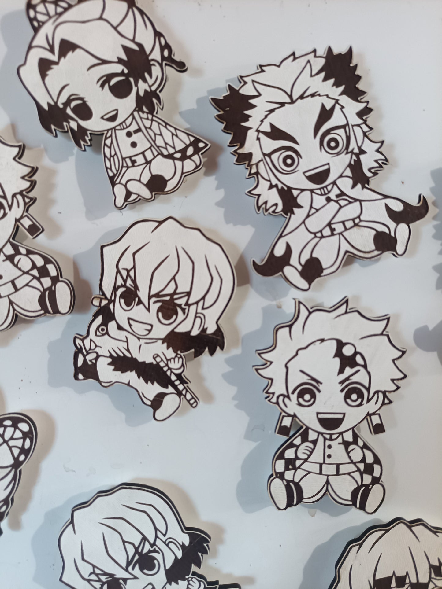Demon Slayer Chibi Magnets Kings Crown Laser Engraving