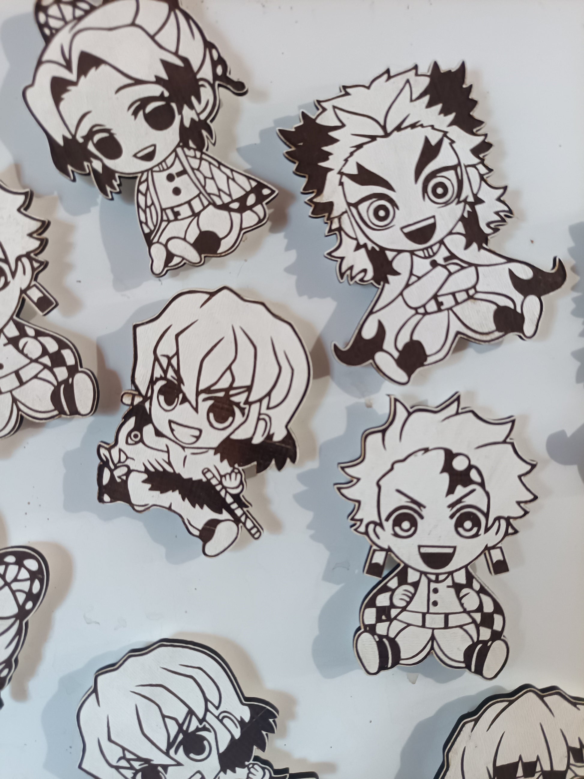 Demon Slayer Chibi Magnets Kings Crown Laser Engraving
