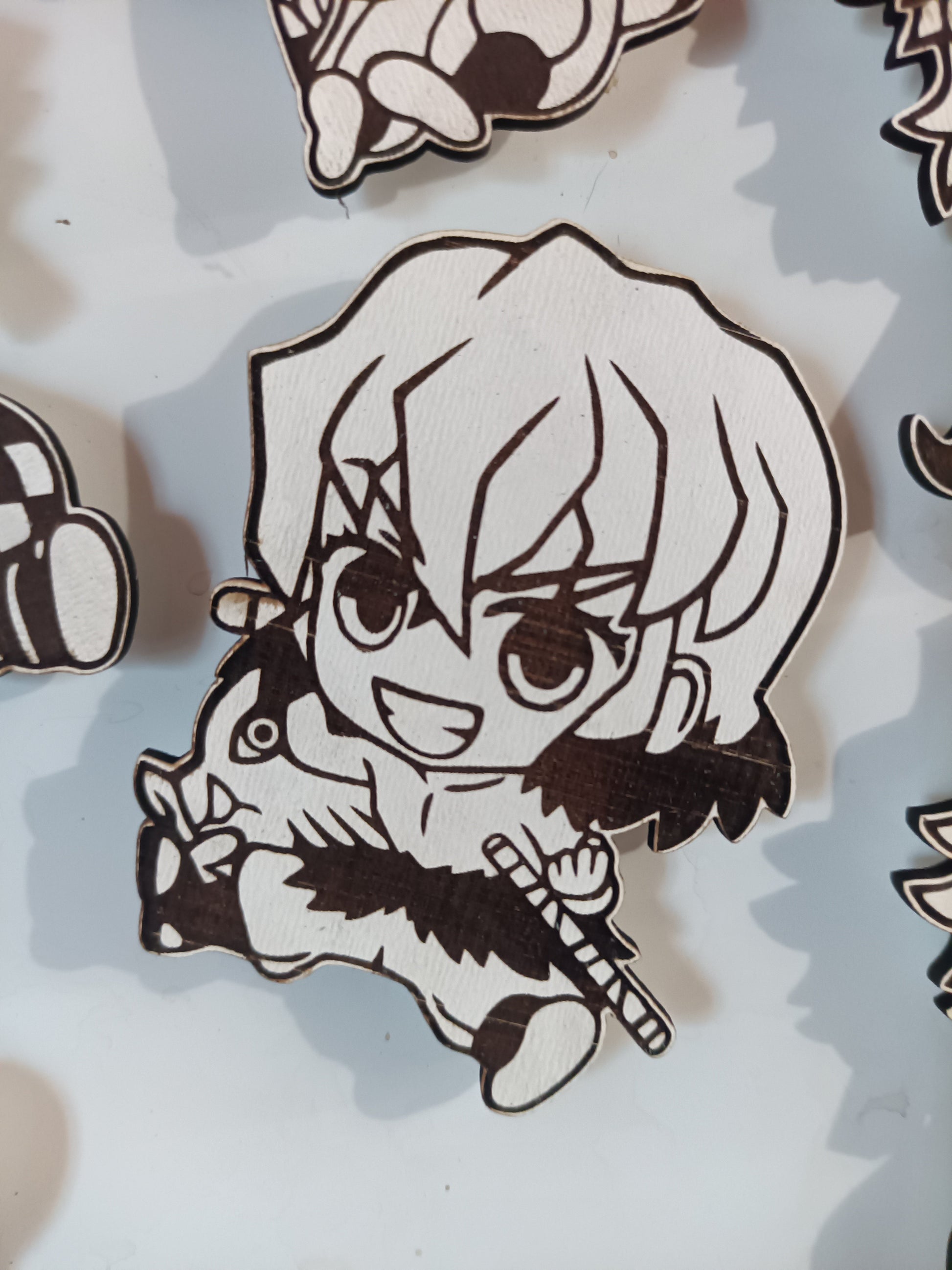 Demon Slayer Chibi Magnets Kings Crown Laser Engraving
