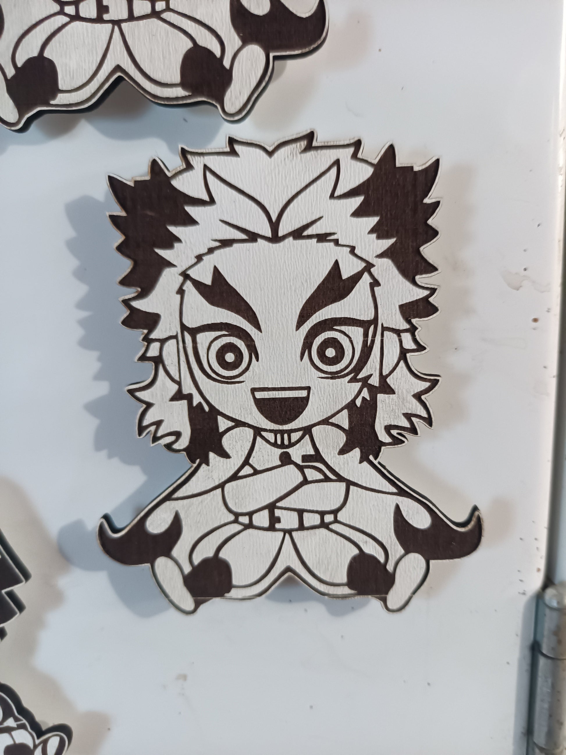 Demon Slayer Chibi Magnets Kings Crown Laser Engraving